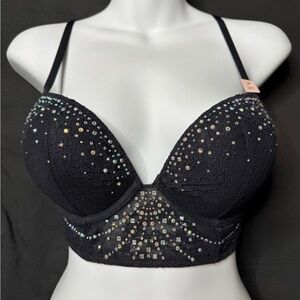 La SENZA Black Push Up Bra with Sparkling Embellishments